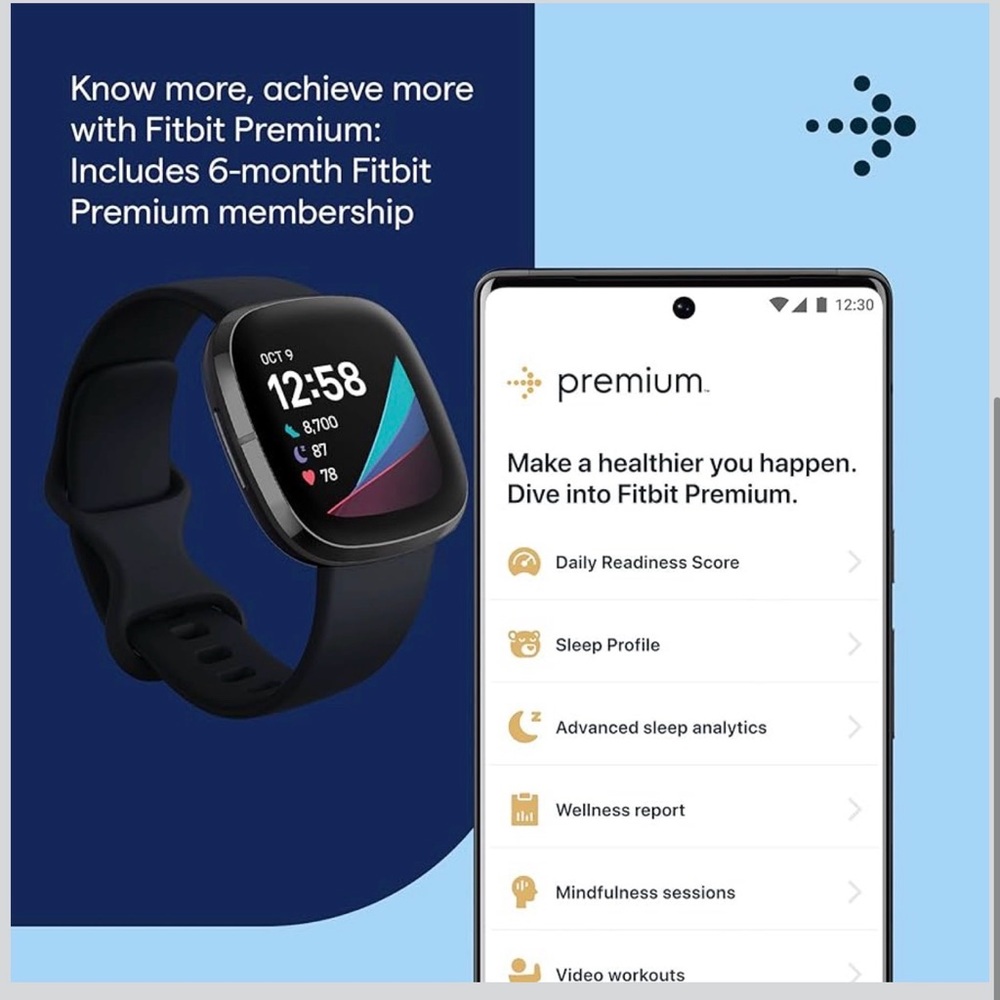 Fitbit Sense Advanced Smartwatch, Carbon/Graphite - Picture 6 of 6